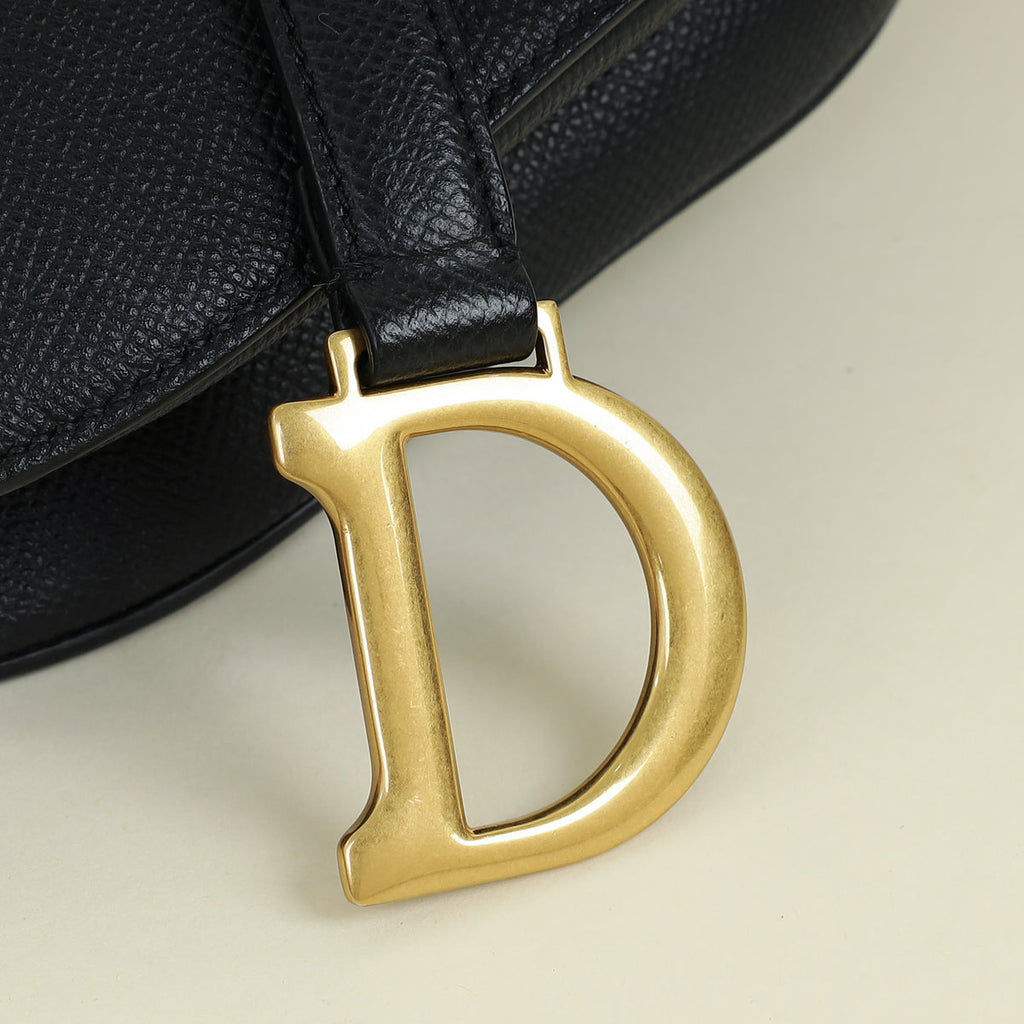 Christian Dior Black Mini Saddle Bag with Strap