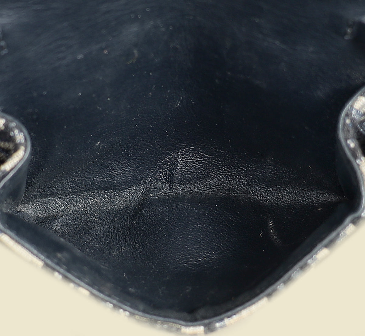 Christian Dior Navy Blue Oblique Nano Saddle Pouch With Chain