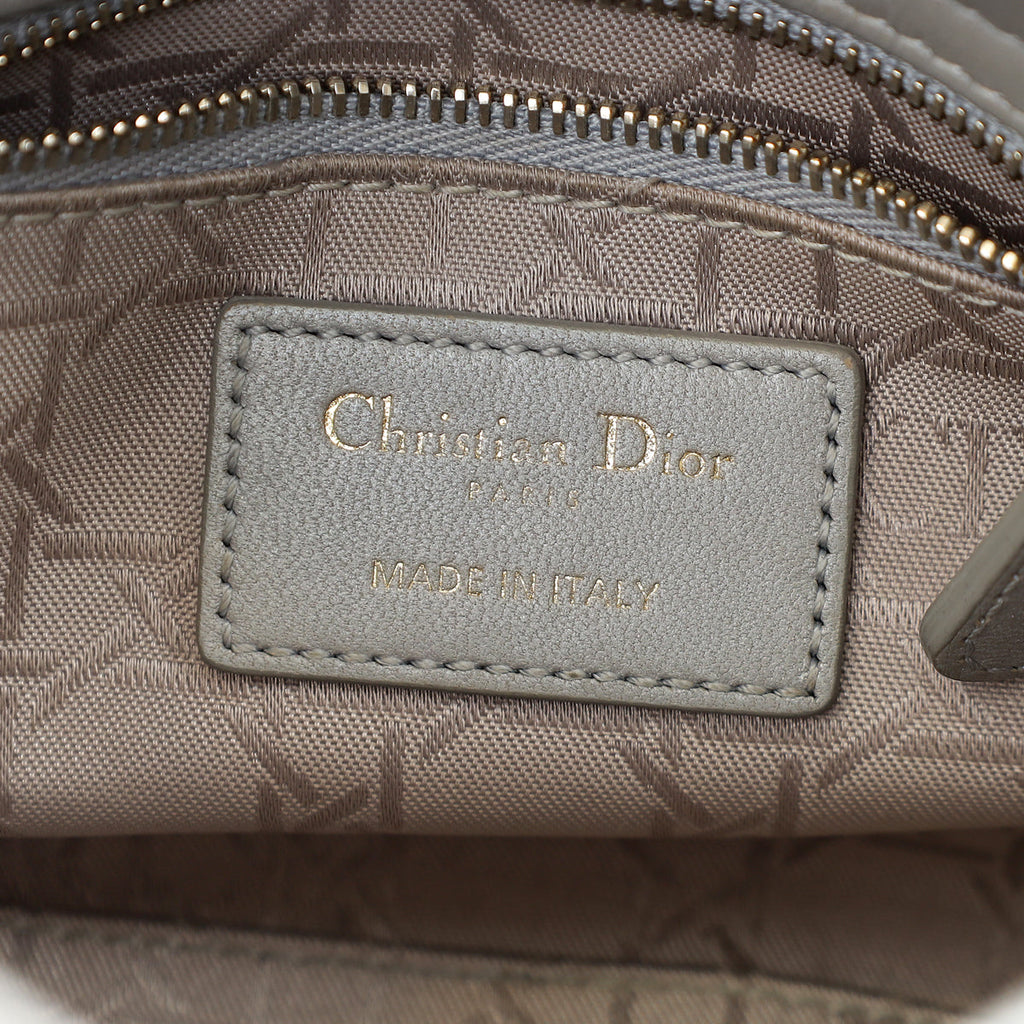 Christian Dior Grey Lady Dior Mini Chain Bag