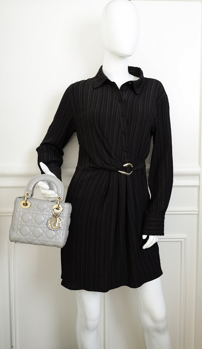 Christian Dior Grey Lady Dior Mini Chain Bag
