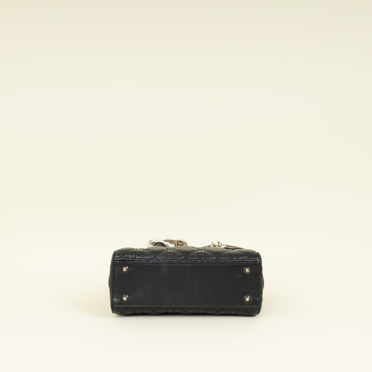 Christian Dior Black Lady Dior My ABCDior Small Bag w/ Twilly