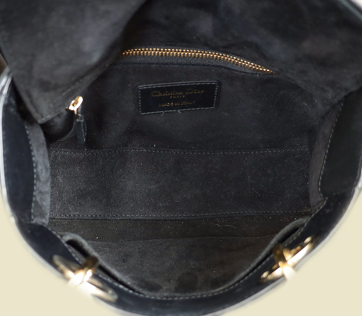 Christian Dior Black Lady Dior My ABCDior Small Bag w/ Twilly