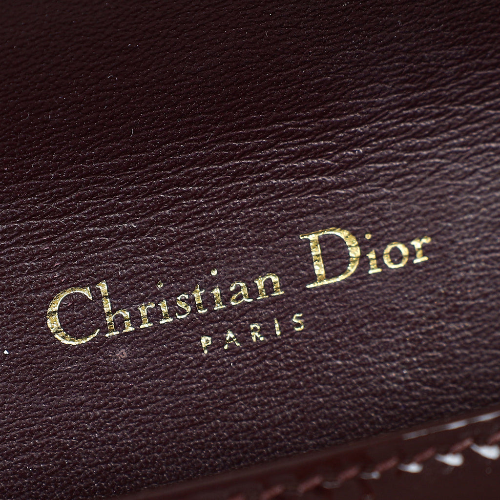 Christian Dior Burgundy Lady Dior Pouch With Chain