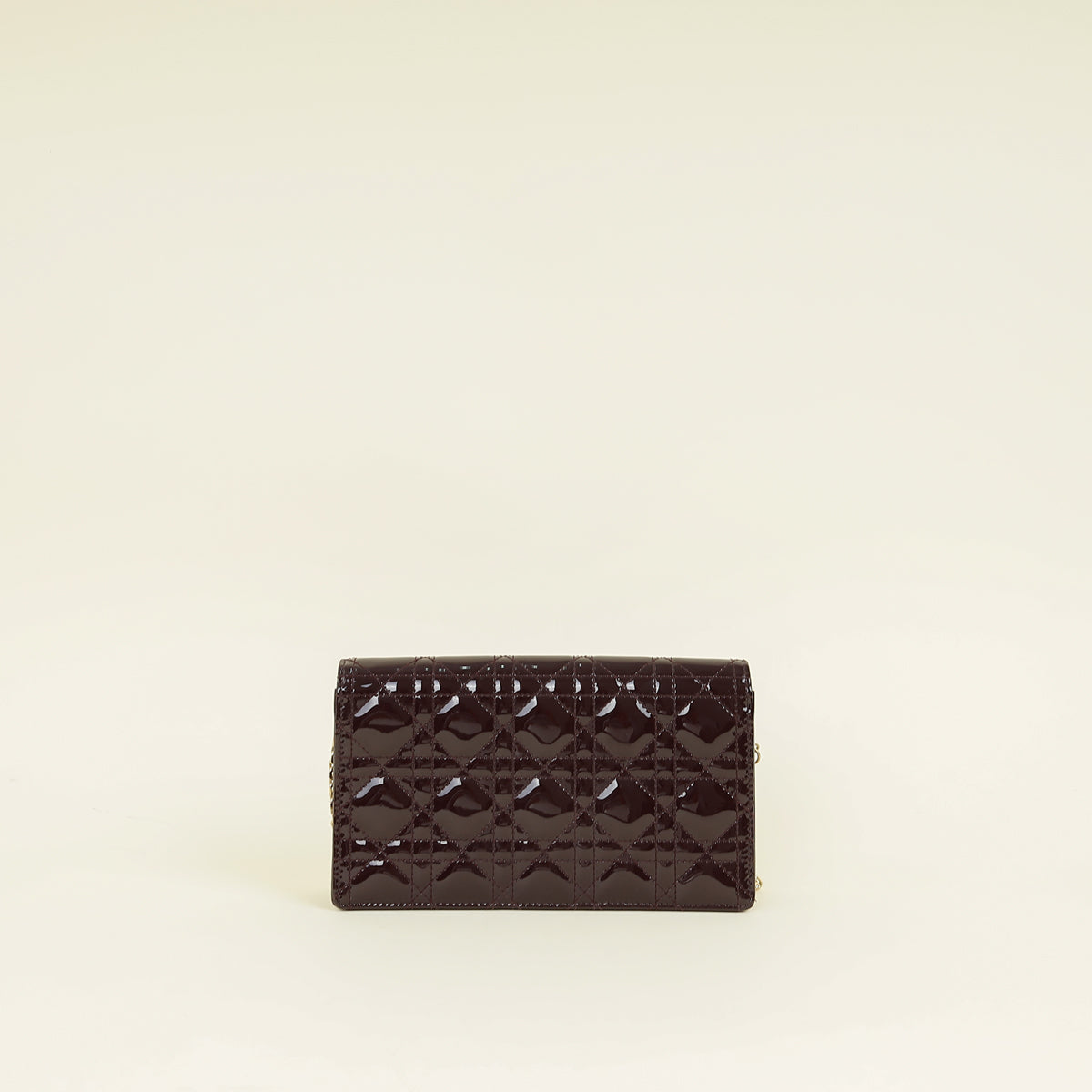 Christian Dior Burgundy Lady Dior Pouch With Chain