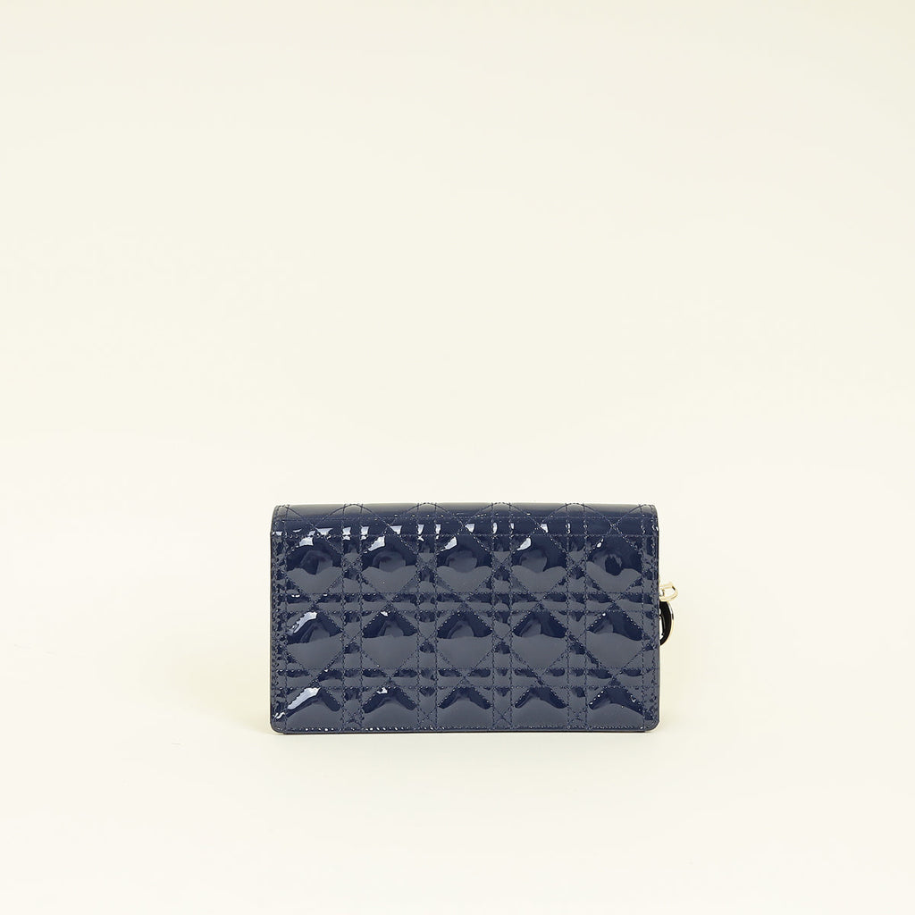 Christian Dior Navy Lady Dior Pouch on Chain