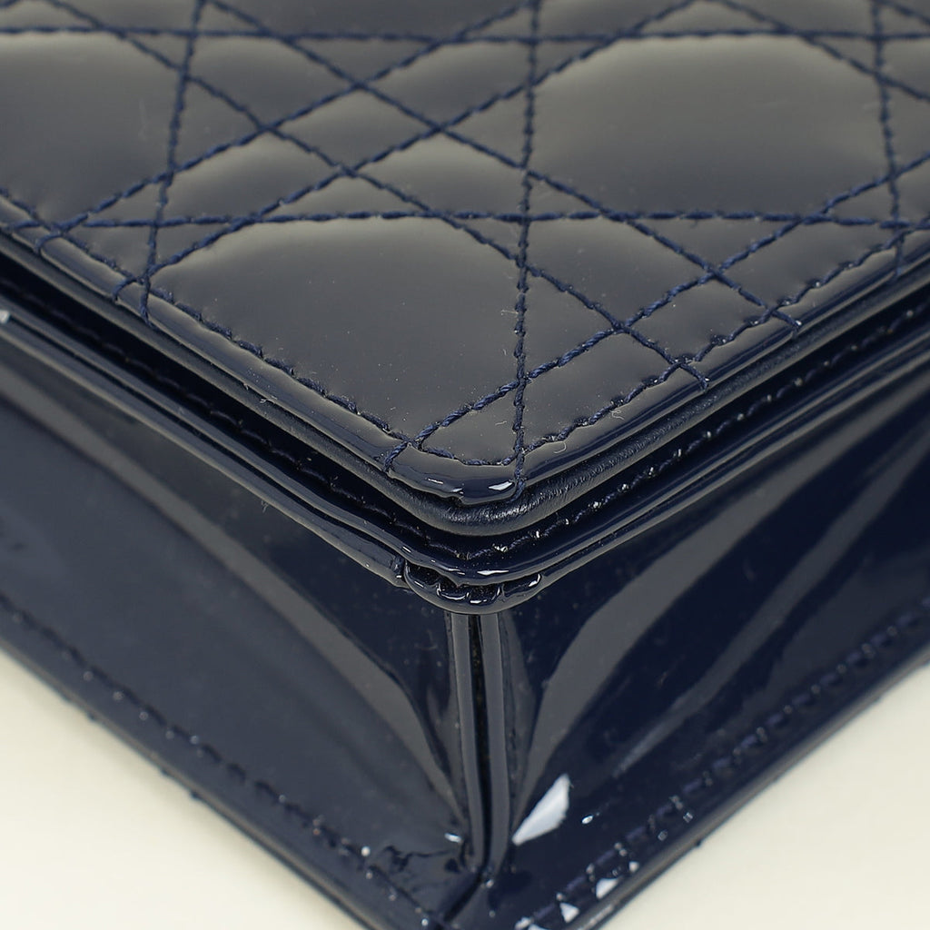 Christian Dior Navy Lady Dior Pouch on Chain