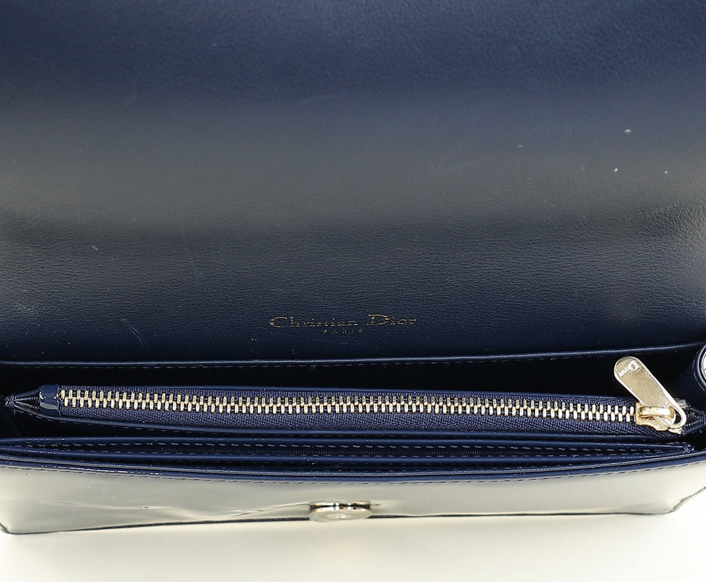 Christian Dior Navy Lady Dior Pouch on Chain