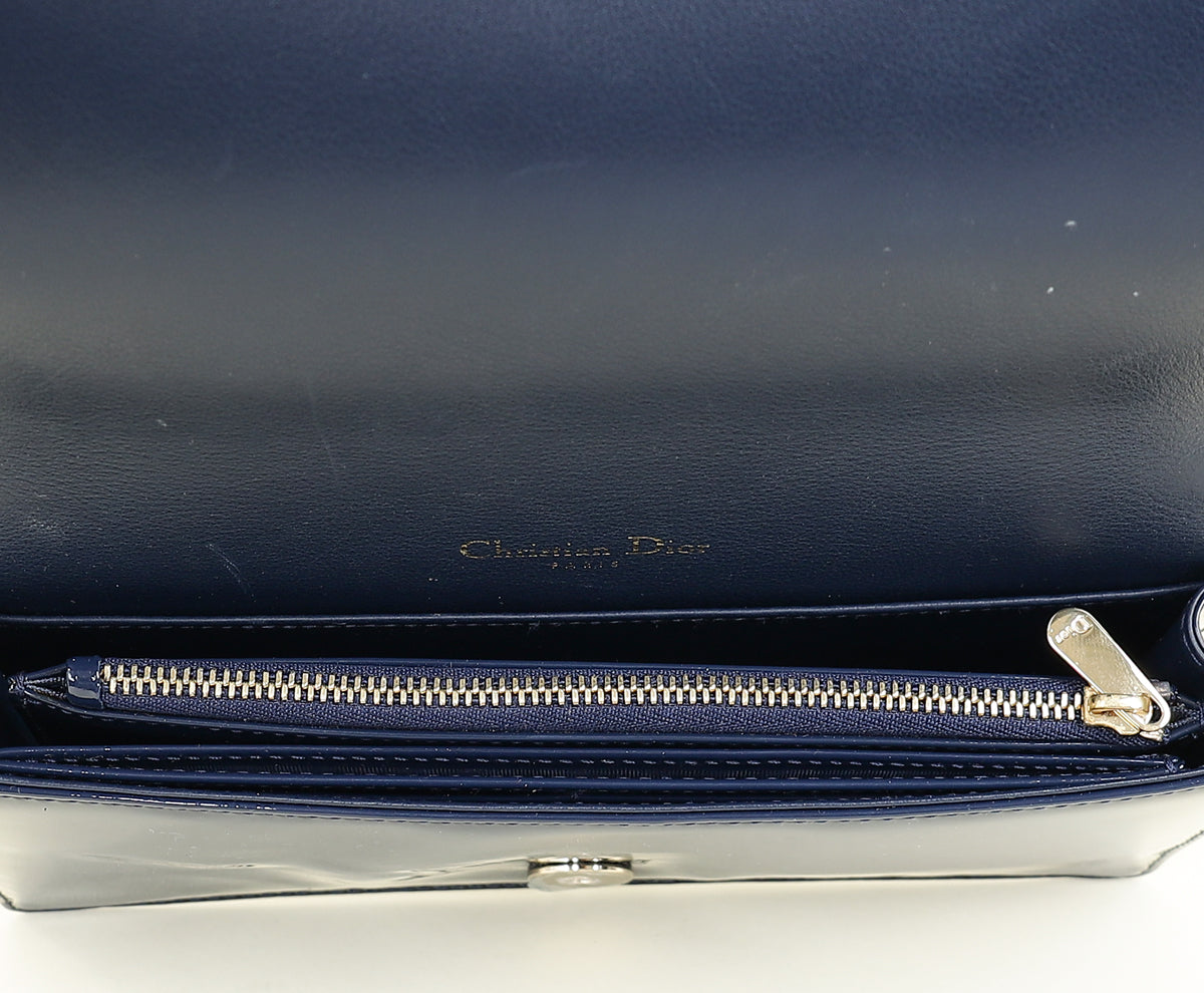Christian Dior Navy Lady Dior Pouch on Chain