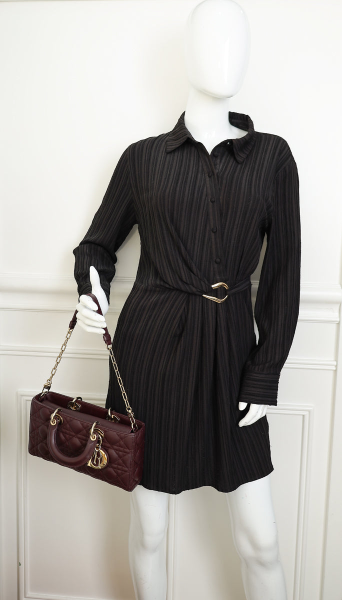 Christian Dior Plum Lady D-Joy Medium Bag