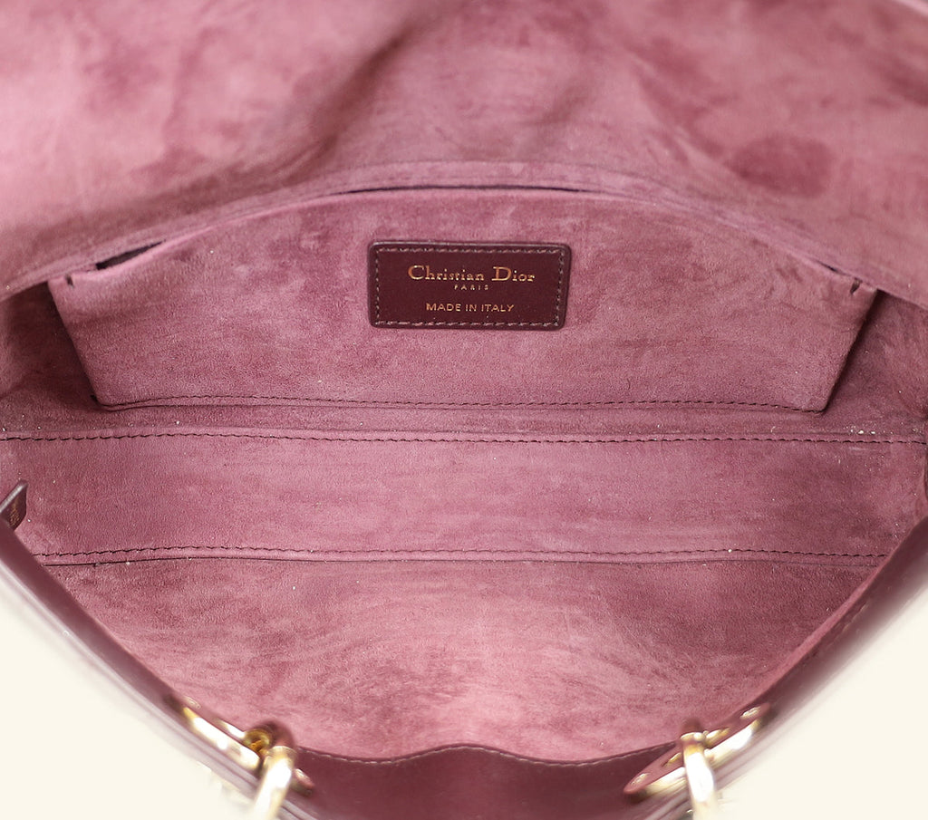 Christian Dior Plum Lady D-Joy Medium Bag