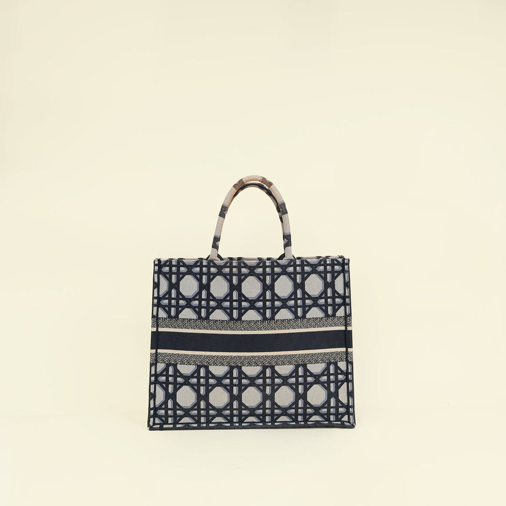 Christian Dior Book Tote Macrocannage Embroidery Large Bag