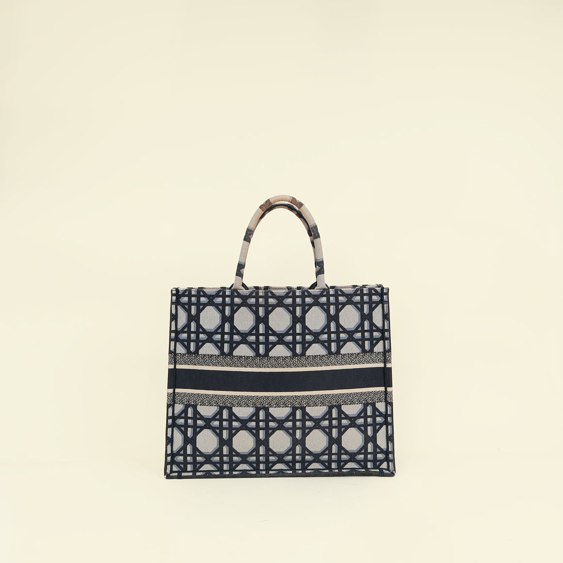 Christian Dior Book Tote Macrocannage Embroidery Large Bag