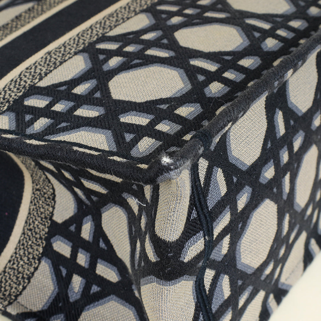 Christian Dior Book Tote Macrocannage Embroidery Large Bag