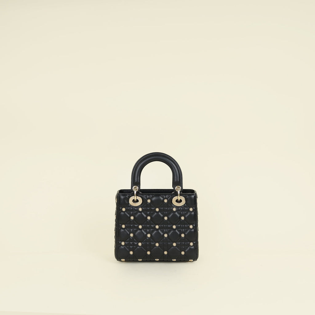 Christian Dior Black Lady Dior Sun Studs Small Bag