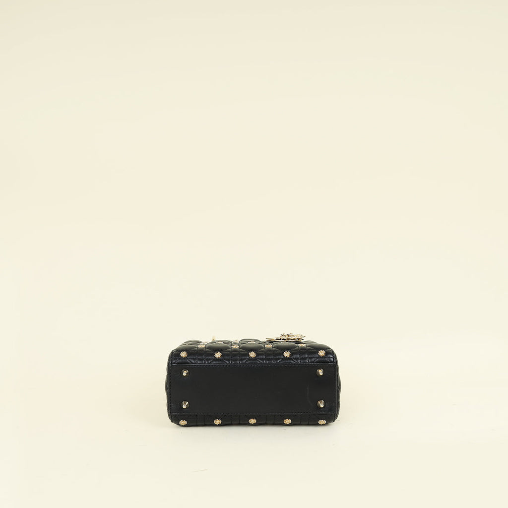 Christian Dior Black Lady Dior Sun Studs Small Bag