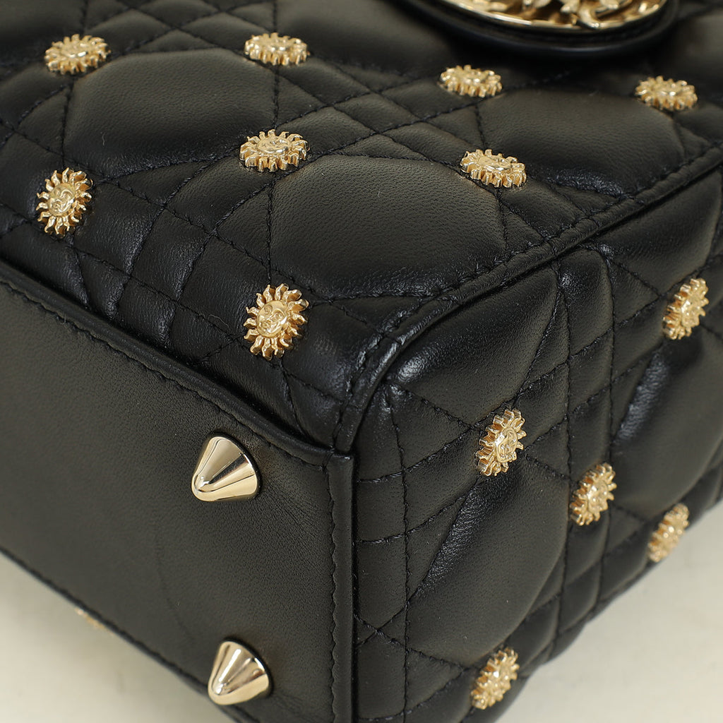Christian Dior Black Lady Dior Sun Studs Small Bag