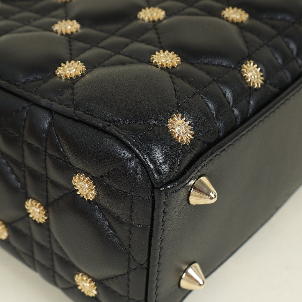 Christian Dior Black Lady Dior Sun Studs Small Bag