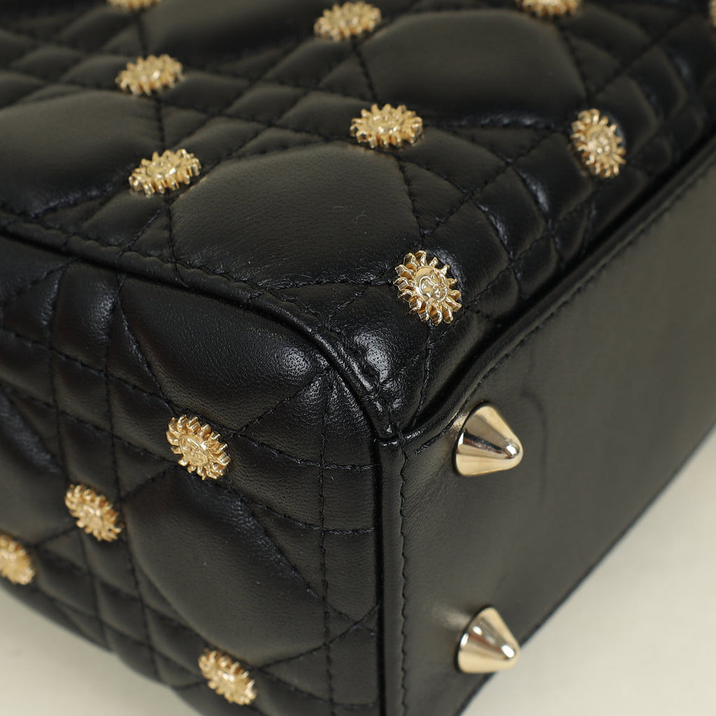 Christian Dior Black Lady Dior Sun Studs Small Bag