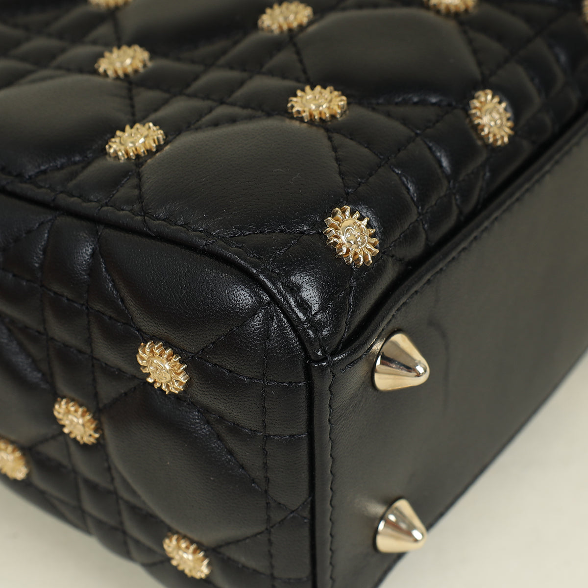 Christian Dior Black Lady Dior Sun Studs Small Bag