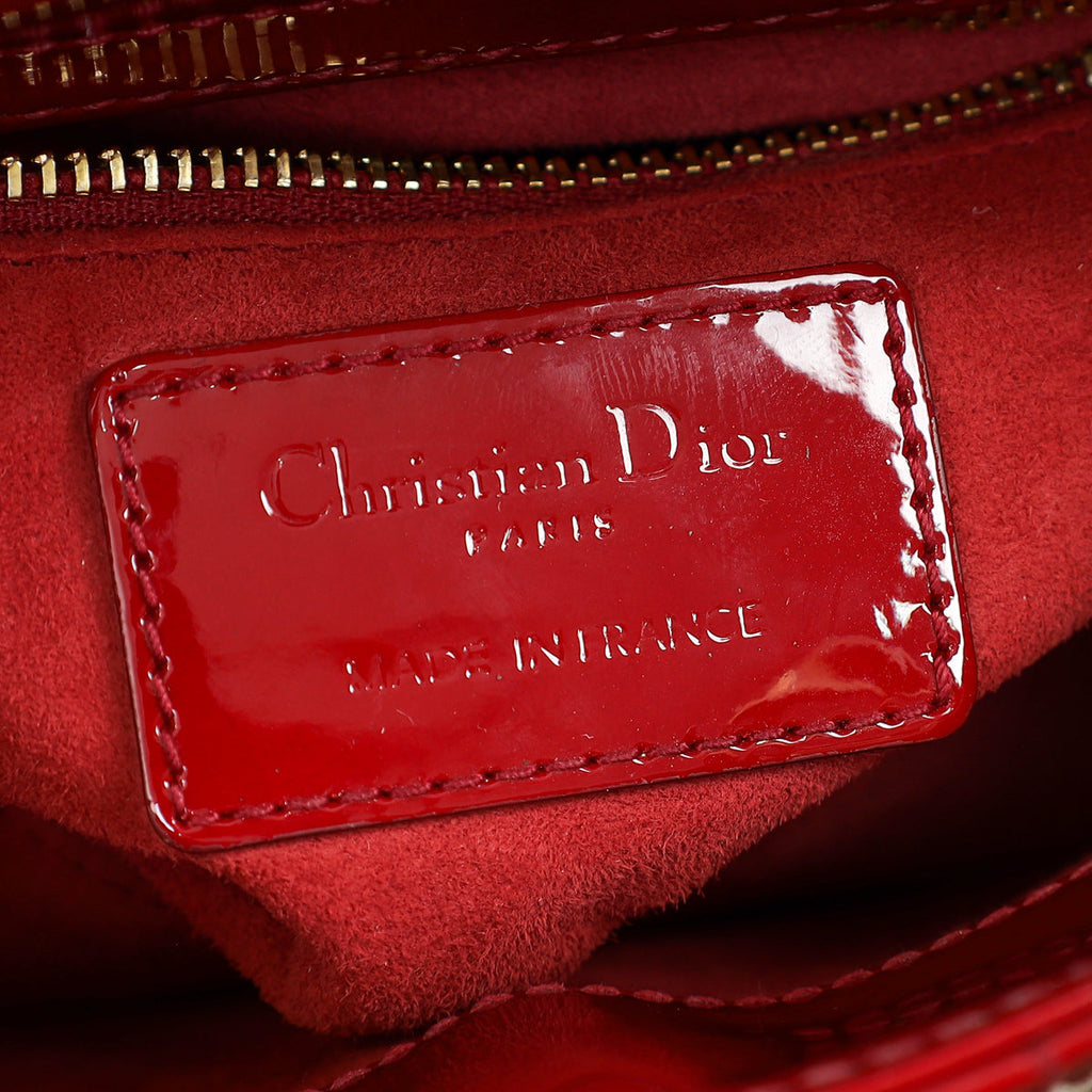 Christian Dior Cherry Red Lady Dior Mini Chain Bag