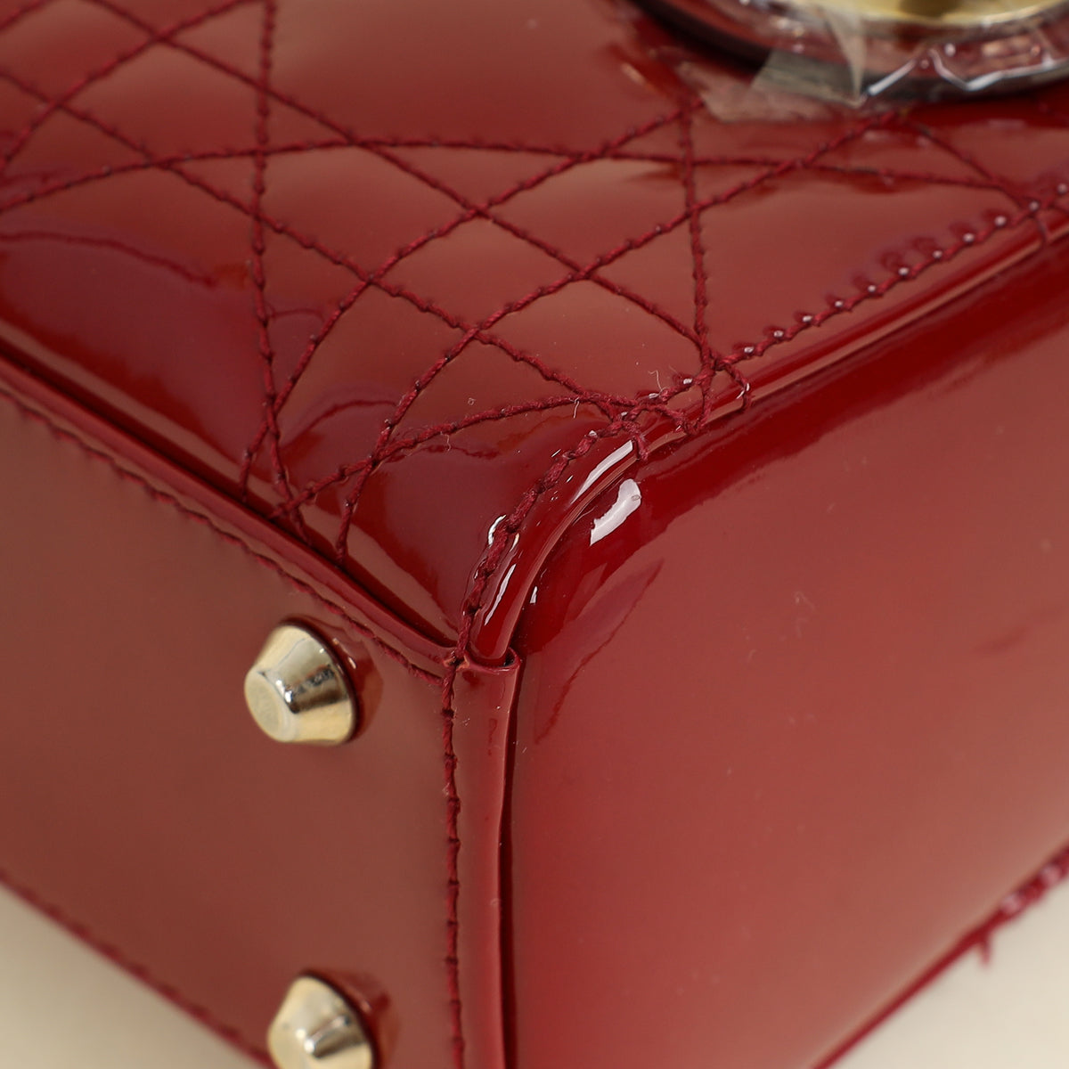 Christian Dior Cherry Red Lady Dior Mini Chain Bag