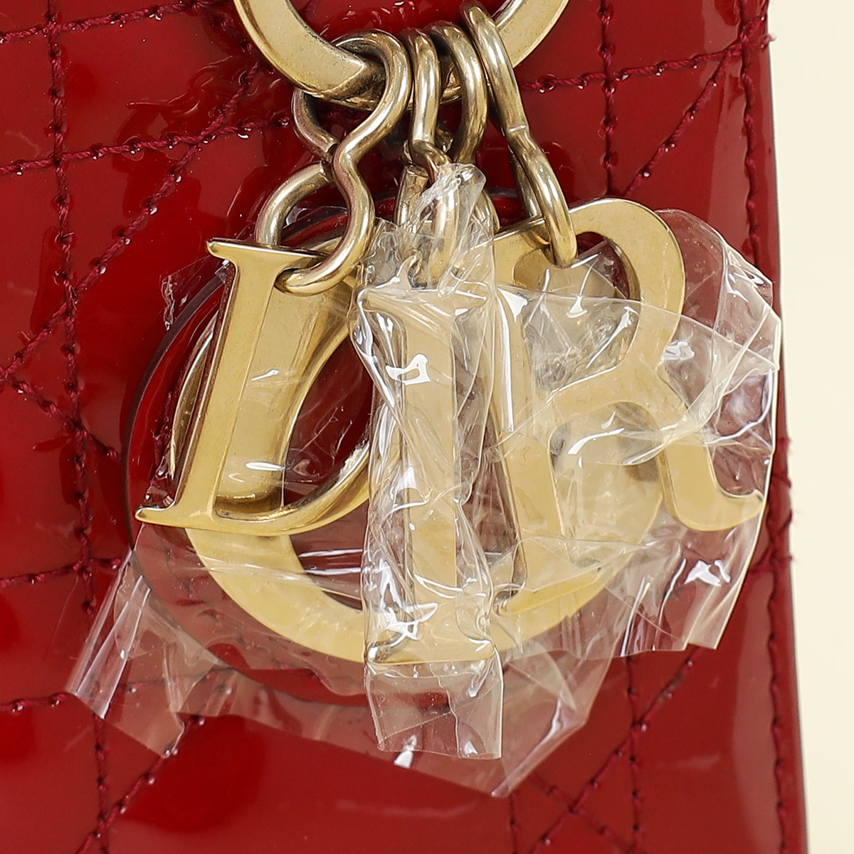 Christian Dior Cherry Red Lady Dior Mini Chain Bag