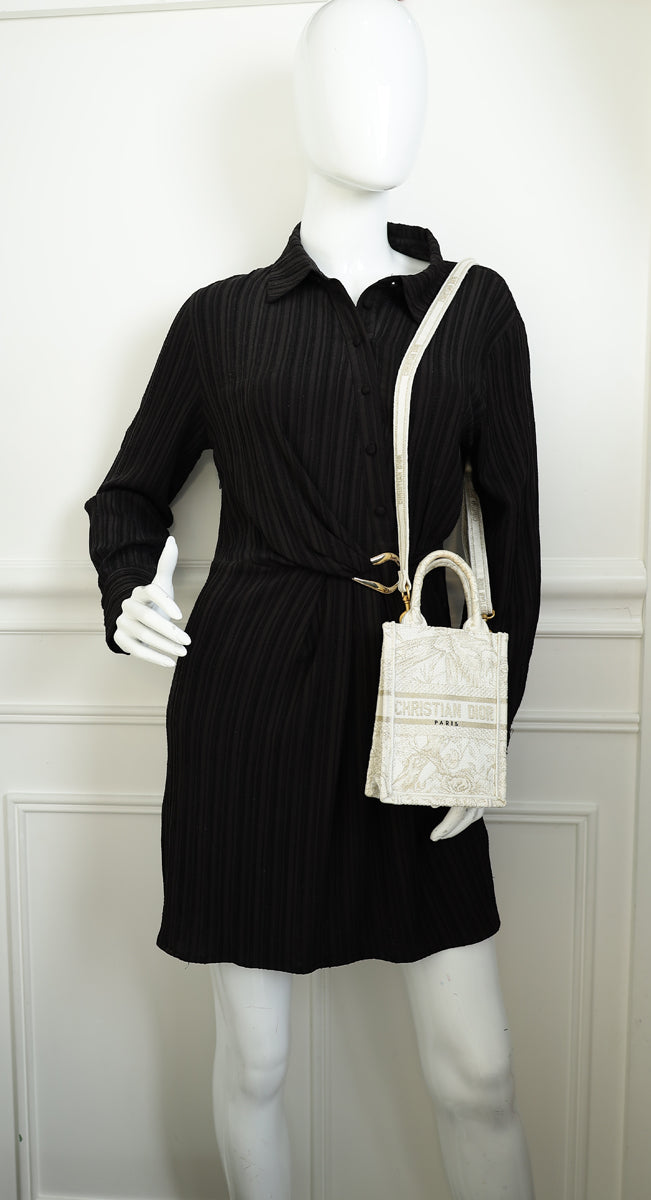 Christian Dior Bicolor Jardin D'hiver Mini Book Tote Phone Bag