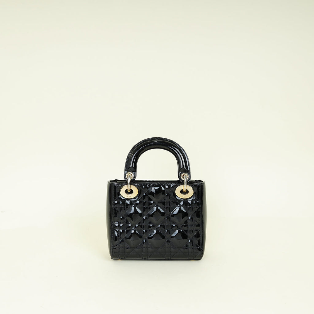 Christian Dior Black Lady Dior Mini Chain Bag