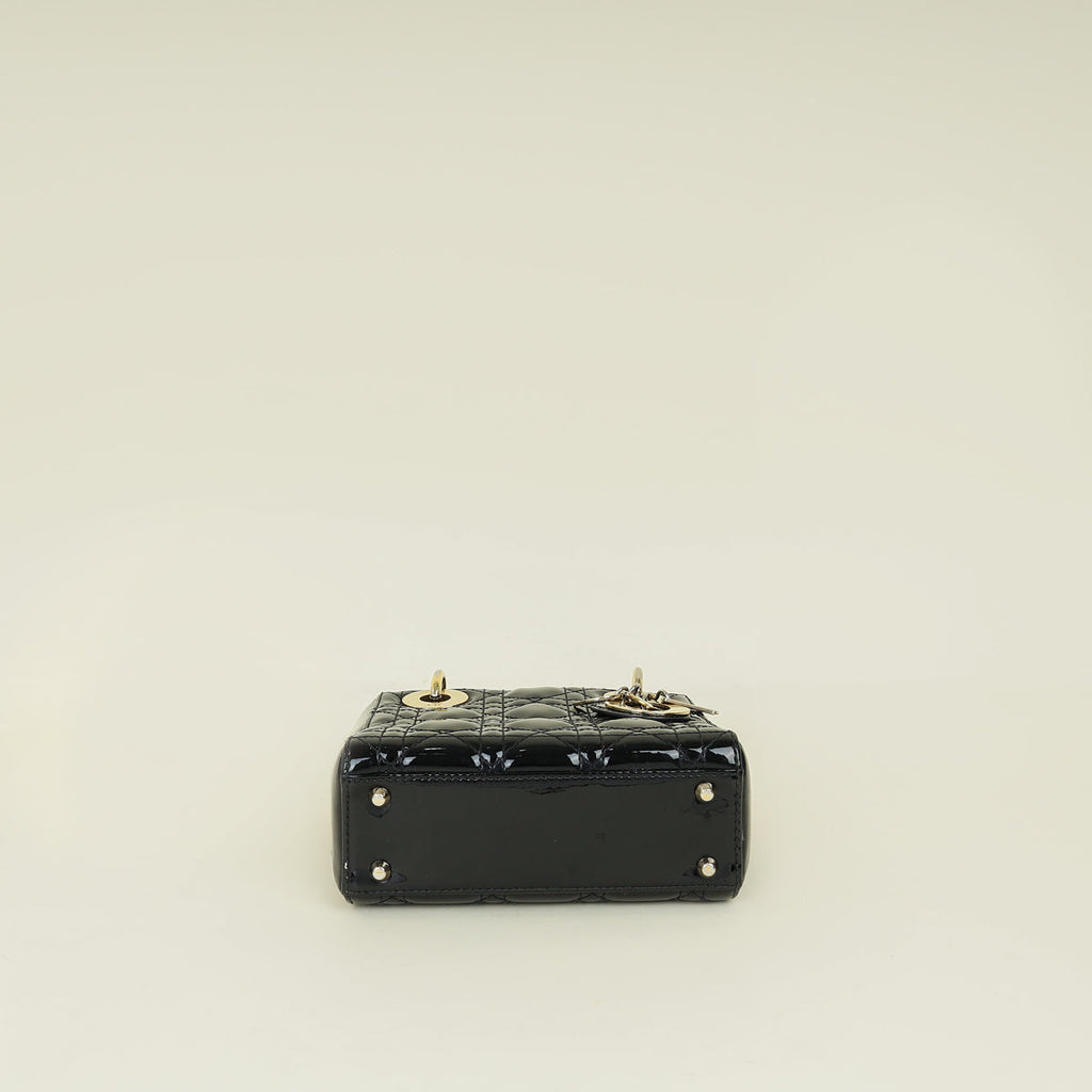 Christian Dior Black Lady Dior Mini Chain Bag
