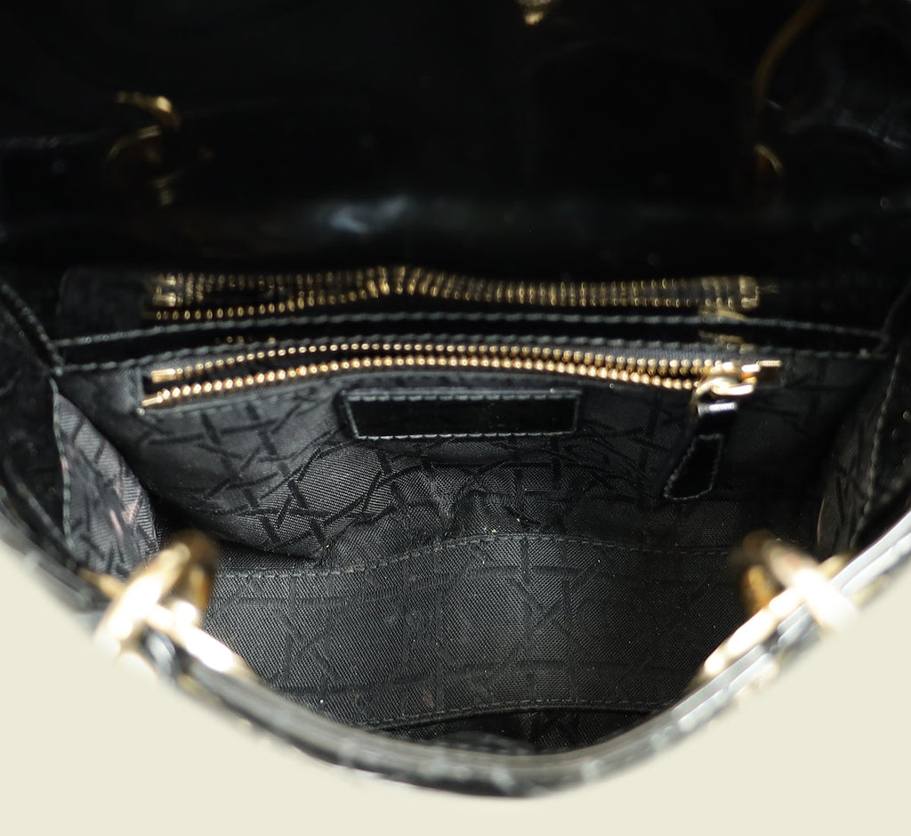 Christian Dior Black Lady Dior Mini Chain Bag