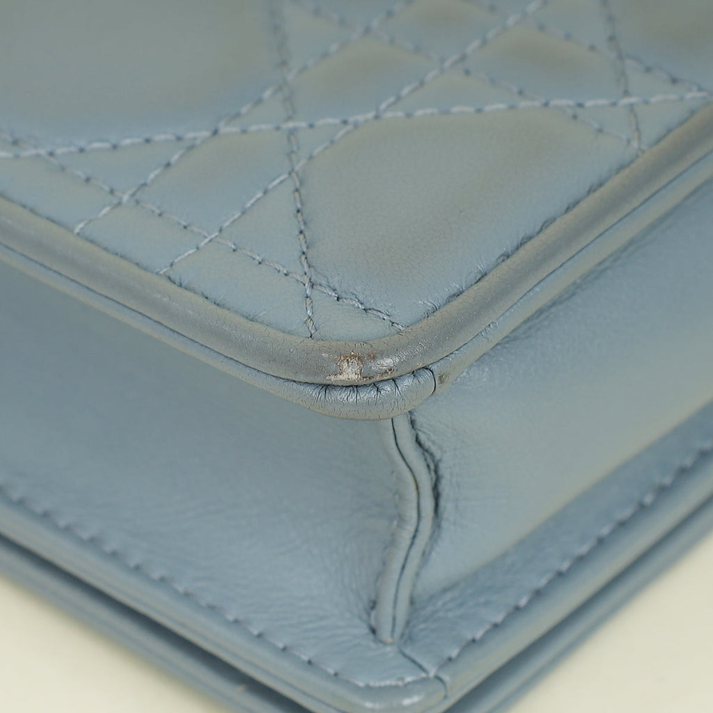 Christian Dior Grey Lady Dior Chain Pouch