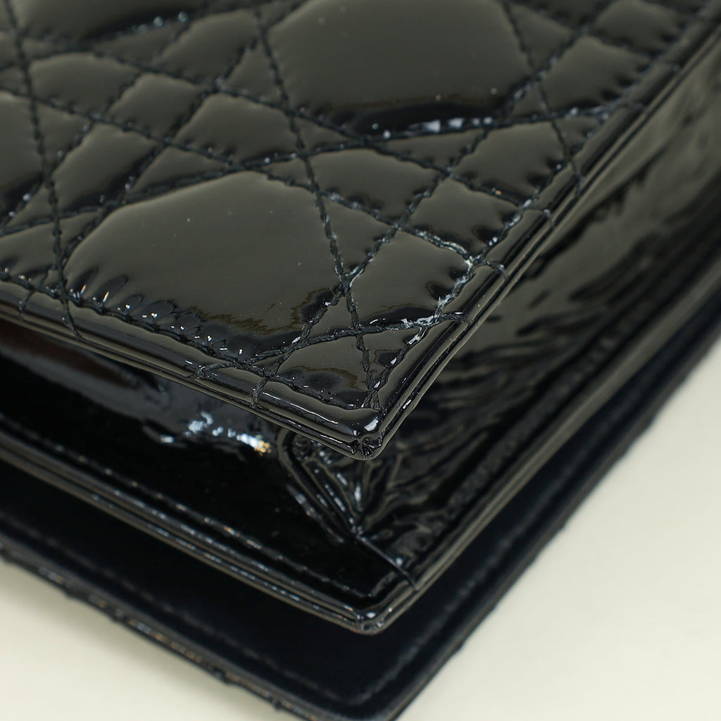 Christian Dior Black Lady Dior Convertible Clutch
