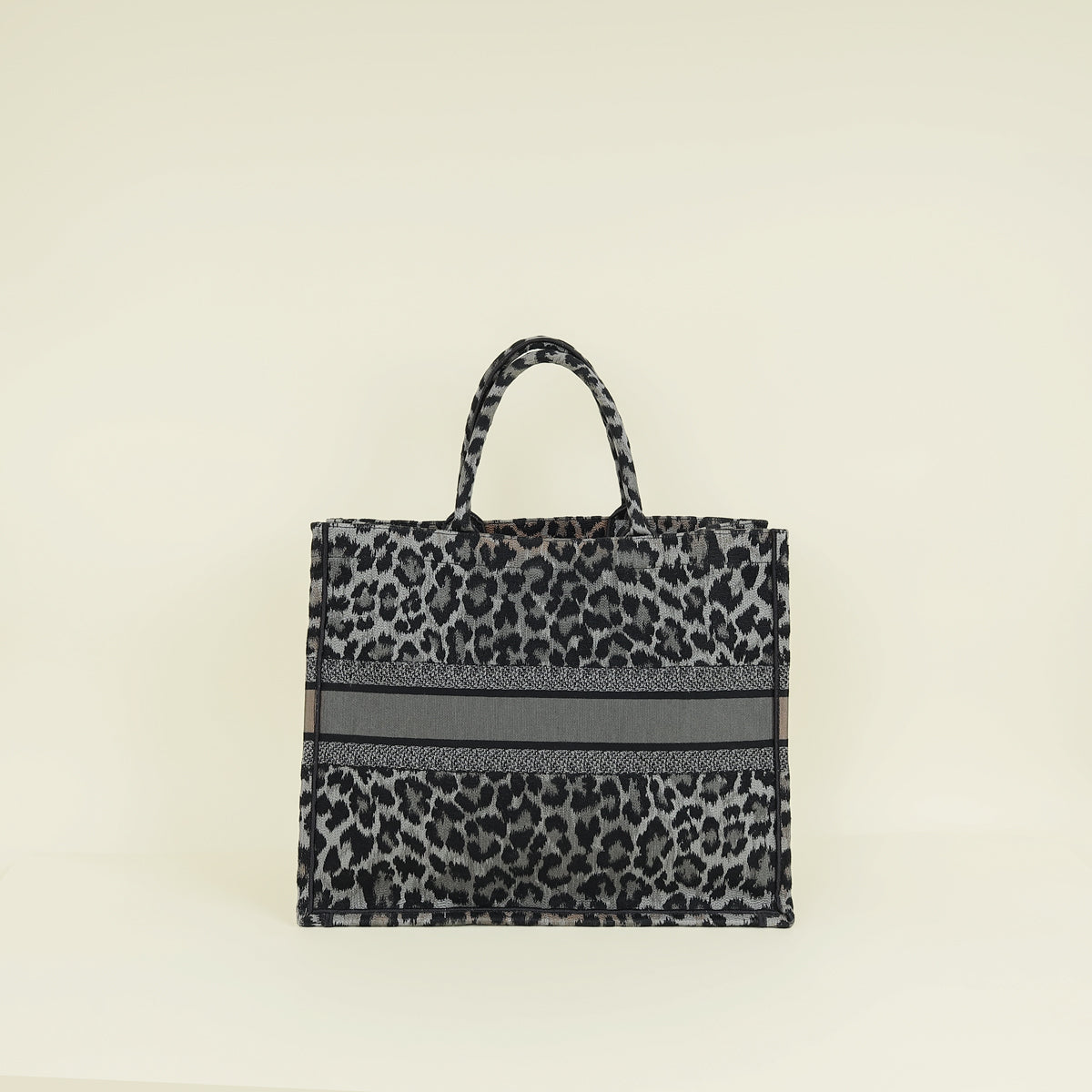 Christian Dior Bicolor Leopard Book Large Tote Bag