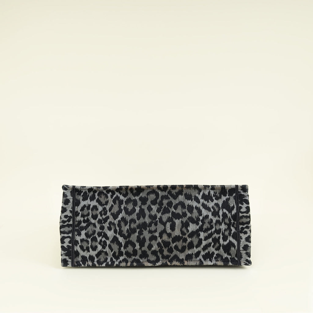 Christian Dior Bicolor Leopard Book Large Tote Bag