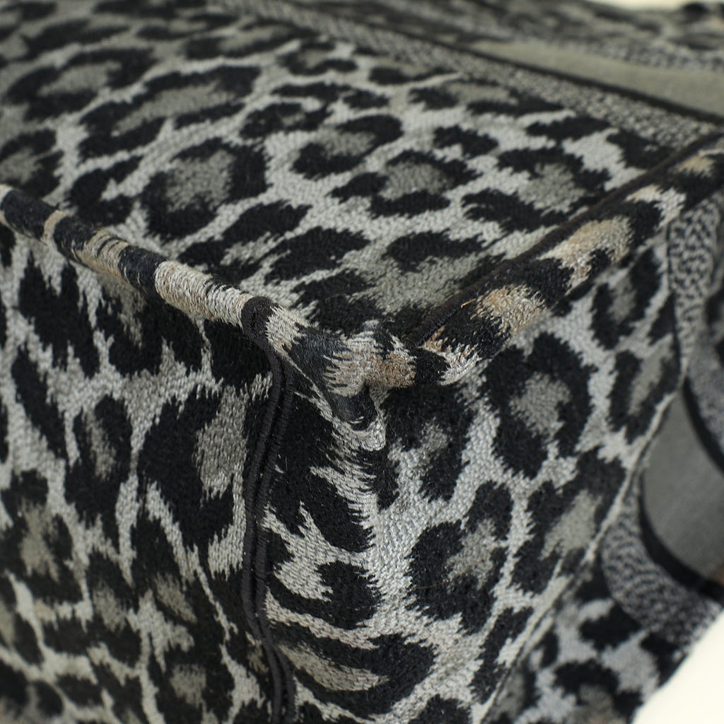 Christian Dior Bicolor Leopard Book Large Tote Bag