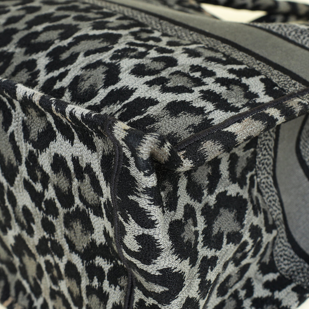 Christian Dior Bicolor Leopard Book Large Tote Bag