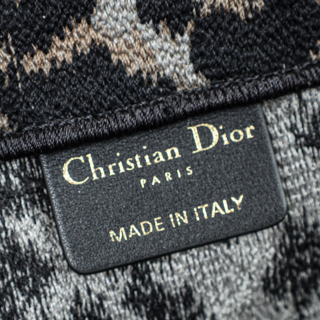 Christian Dior Bicolor Leopard Book Large Tote Bag