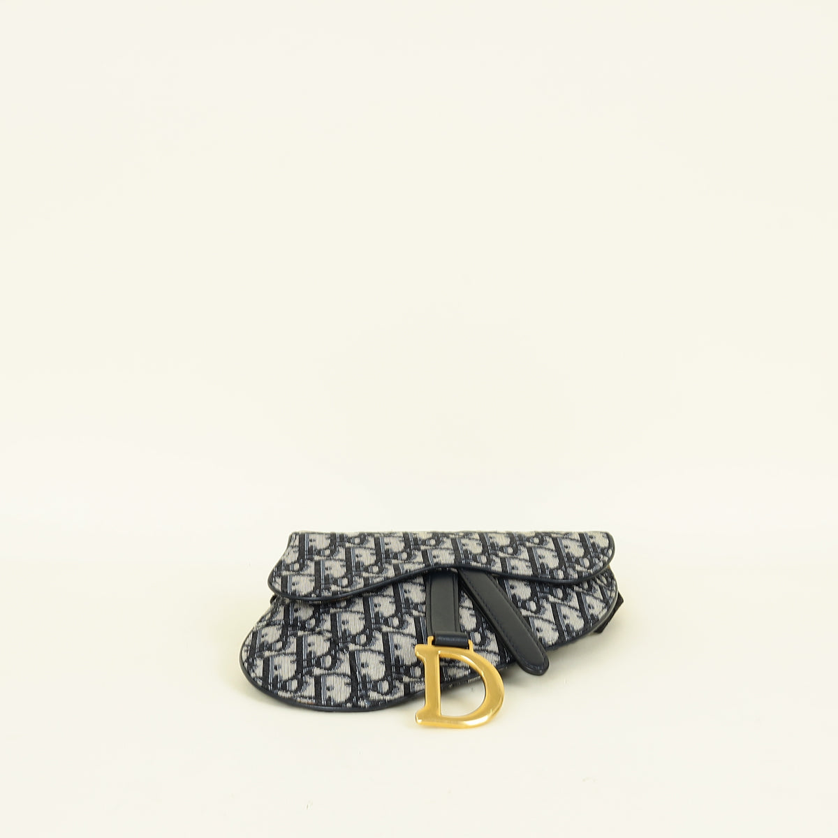 Christian Dior Navy Blue Oblique Saddle Flat Belt Pouch