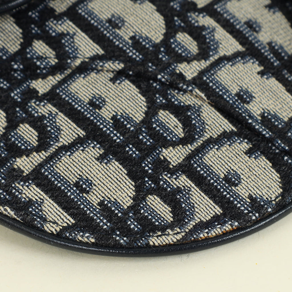 Christian Dior Navy Blue Oblique Saddle Flat Belt Pouch