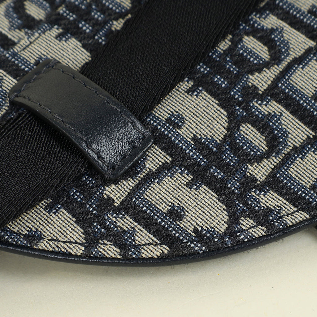 Christian Dior Navy Blue Oblique Saddle Flat Belt Pouch