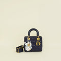 Christian Dior Navy Blue Lady Dior Small Jeweled owl Bag