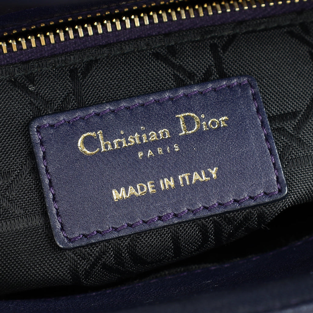 Christian Dior Navy Blue Lady Dior Small Jeweled owl Bag
