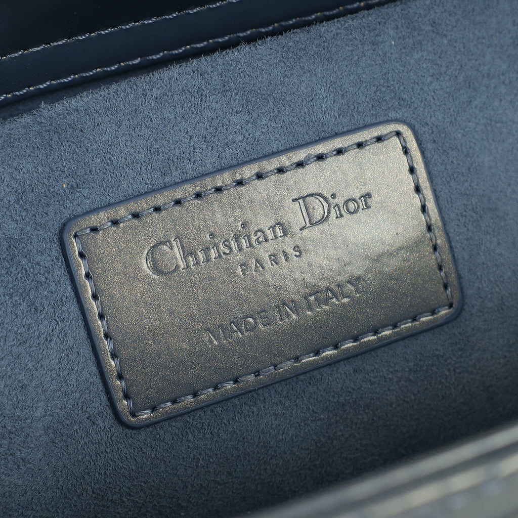 Christian Dior Metallic Midnight Blue Lady D-Joy Medium Bag