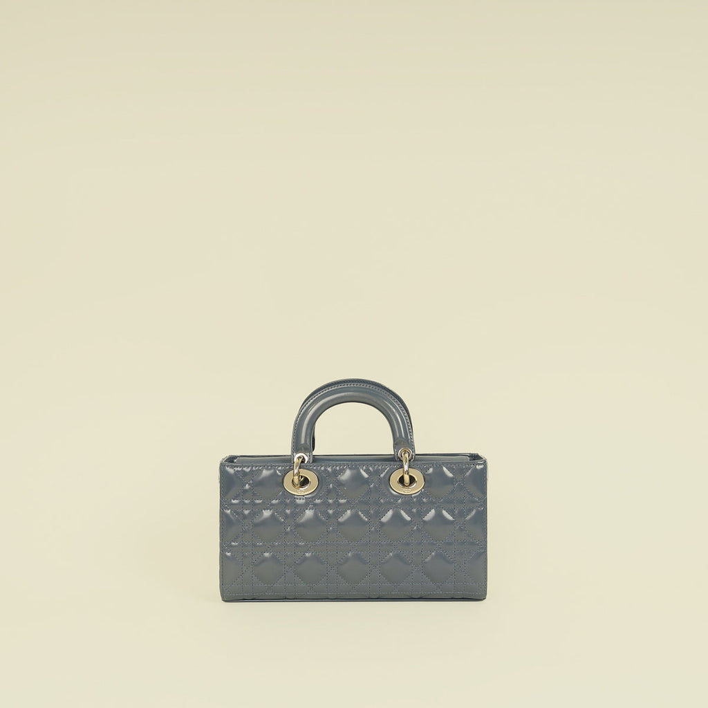 Christian Dior Metallic Midnight Blue Lady D-Joy Medium Bag