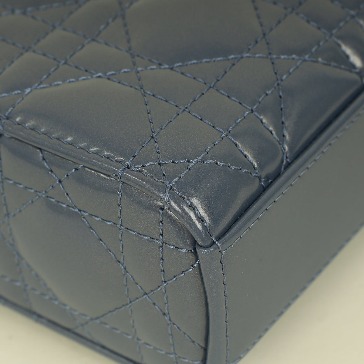 Christian Dior Metallic Midnight Blue Lady D-Joy Medium Bag