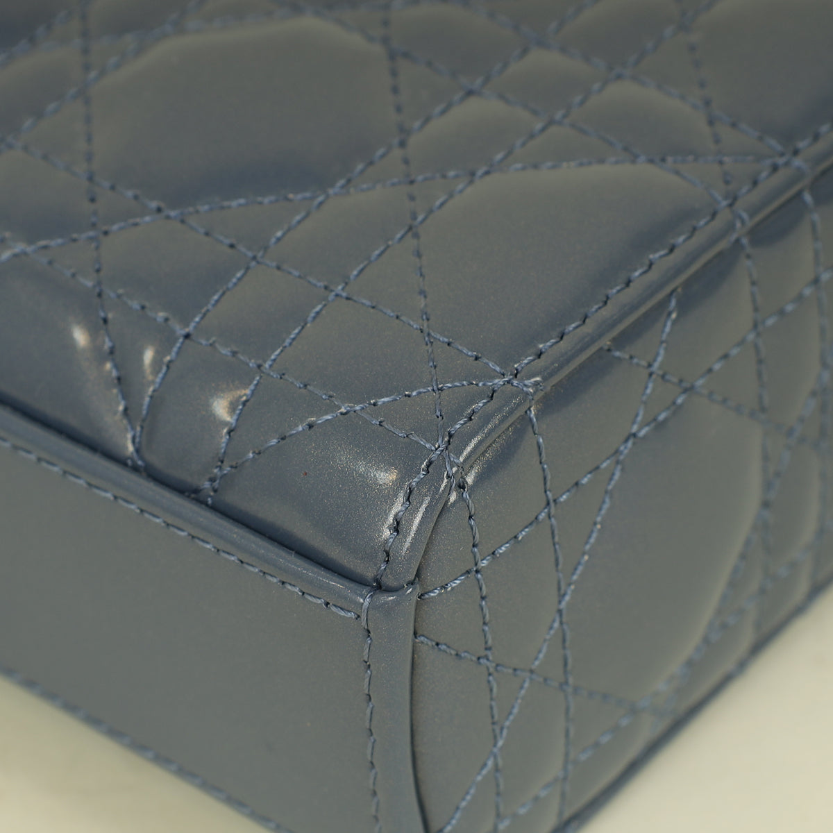 Christian Dior Metallic Midnight Blue Lady D-Joy Medium Bag