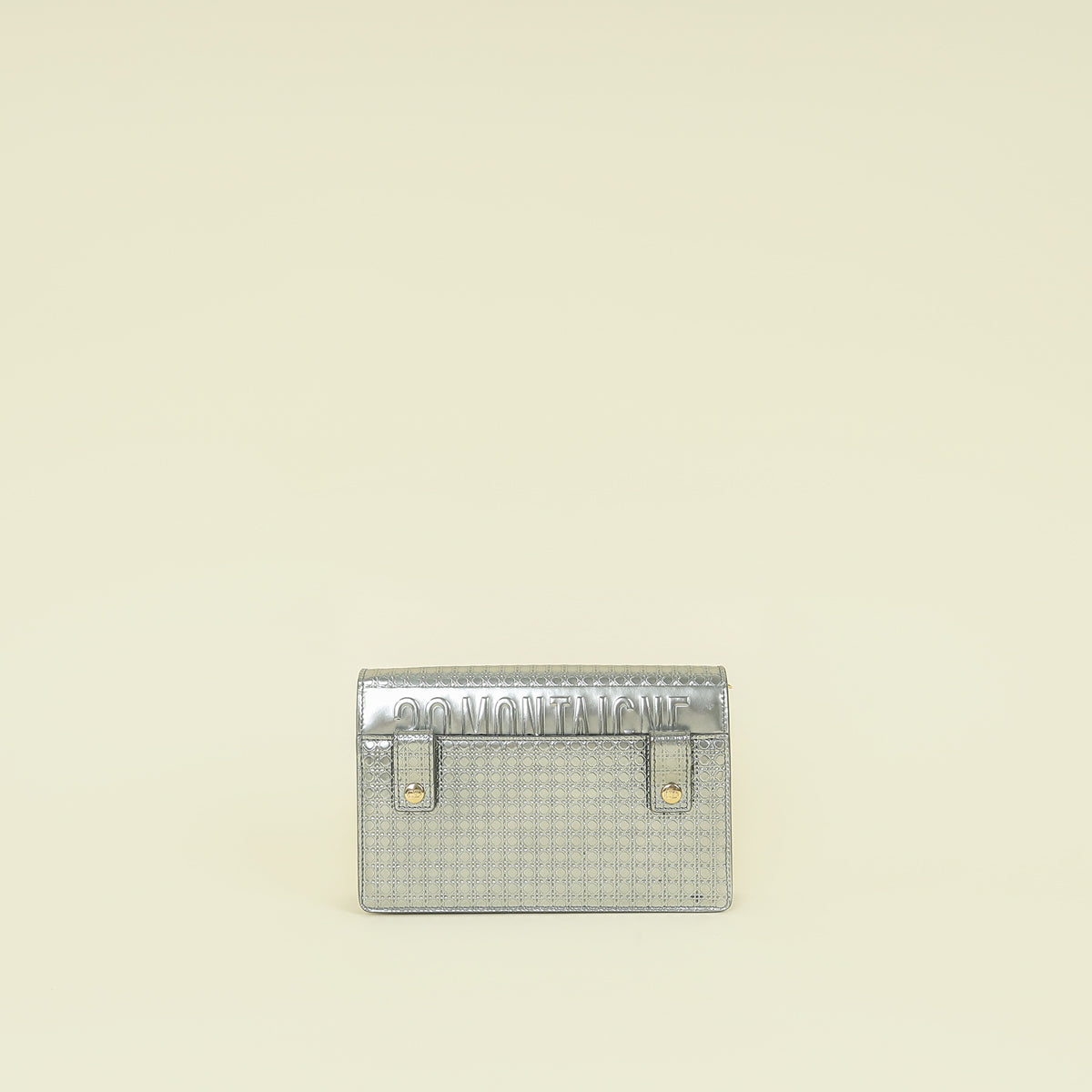 Christian Dior Silver 30 Montaigne Microcannge 2 Way Chain Pouch