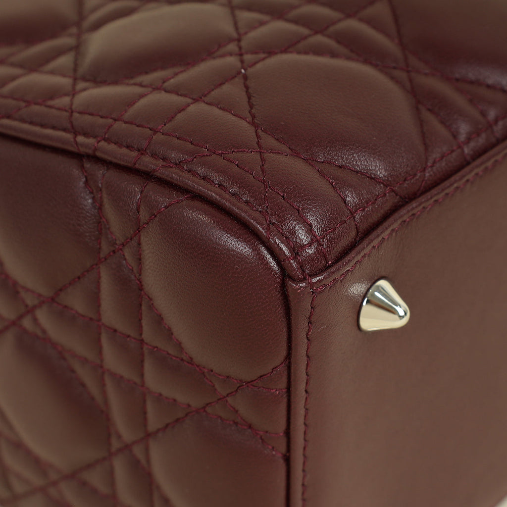 Christian Dior Burgundy Cannage Lady Dior Medium Bag