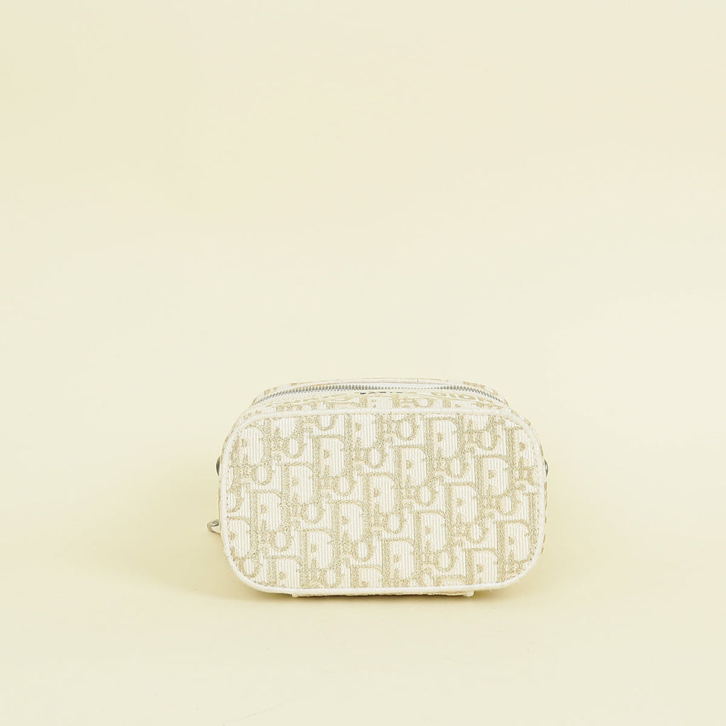 Christian Dior Bicolor Oblique Travel Small Vanity Case with Shoulder Strap