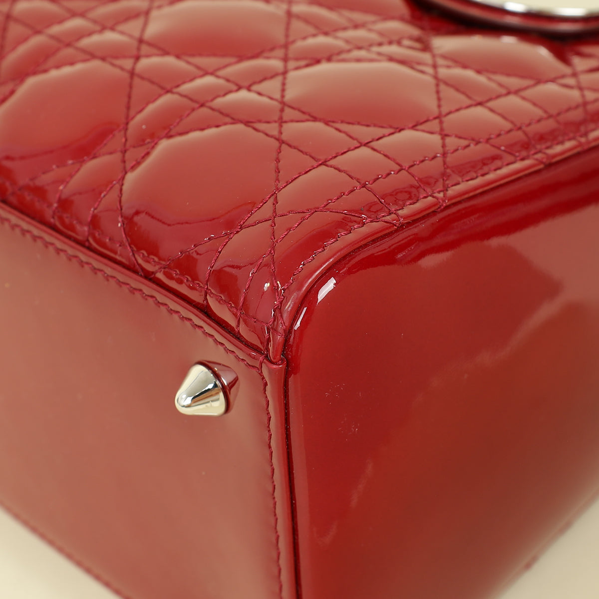 Christian Dior Red Lady Dior Medium Bag